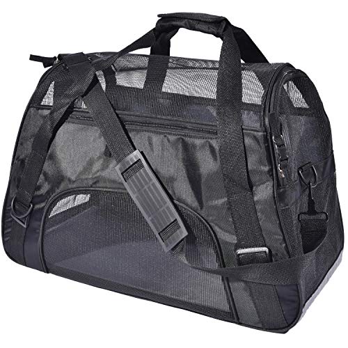 PPOGOO Large Pet Travel Carriers 20.9x10.2x12.6 22lb(10KG) Soft Sided Portable Bags Dogs Cats Airline Approved Dog Carrier,Black,Upgraded Version PPOGOO Large Pet Travel Carriers 20.9x10.2x12.6 22lb(10KG) Soft Sided Portable Bags Dogs Cats Airline Approved Dog Carrier,Black,Upgraded Version