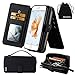 iPhone 6s Case,iPhone 7 Case,iPhone 8 Case,iPhone6 iPhone7 iPhone8 Wallet for Women/Men/Girls Zipper Leather Detachable Magnetic Cases Purse Clutch Removable Case with Flip Credit Card Holder Cover