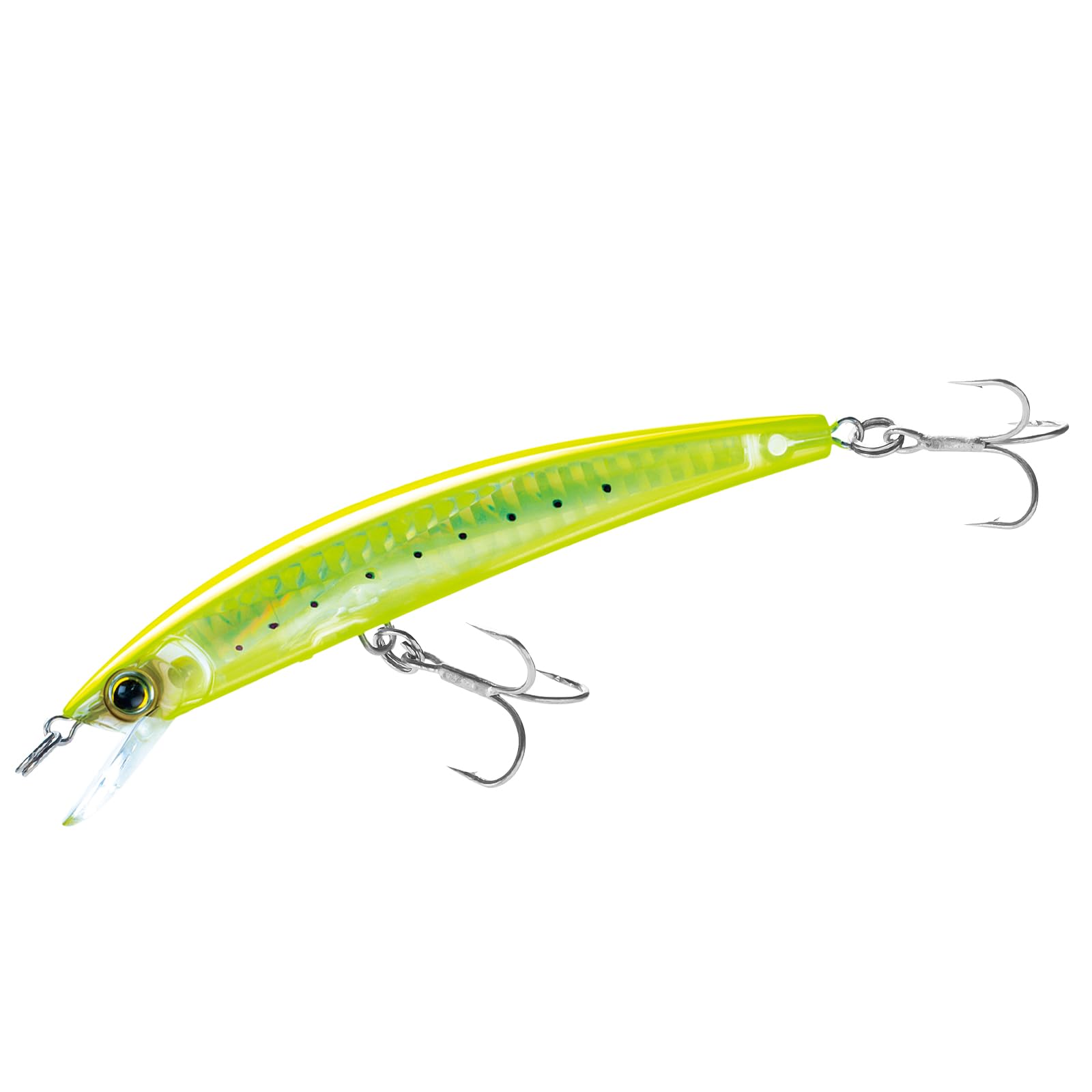 Yo-Zuri Crystal 3D Minnow Floating Lure, Chartreuse Silver, 3-1/2-Inch