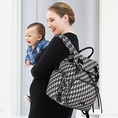 Hafmall Diaper Bag Backpack, Jacquard Diaper Backpack with Stroller