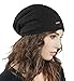 lethmik Daily Knit Slouchy Beanie,Solid Color Mesh Knitted Unisex Winter Warm Skull Cap Hat Black