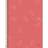 Tilibra - Agenda Executiva Espiral Diária 20 x 27,5 cm Spot Feminina 2024 - Coral