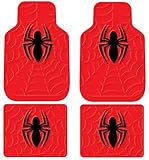 Spider-Man Web Spider Logo Marvel Comics Car Truck SUV Front and Rear Seat Rubber Floor Mats - 4PCS