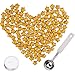 Aokbean 70g Wax Seal Retro Sealing Wax Beads Set Star Shape Sealing Wax Beads with Tea Light Engraved Wax Scale and Melting Spoon (Gold)