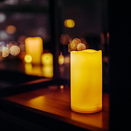 6” Waterproof Outdoor Battery Operated Flameless LED Pillar Candle with