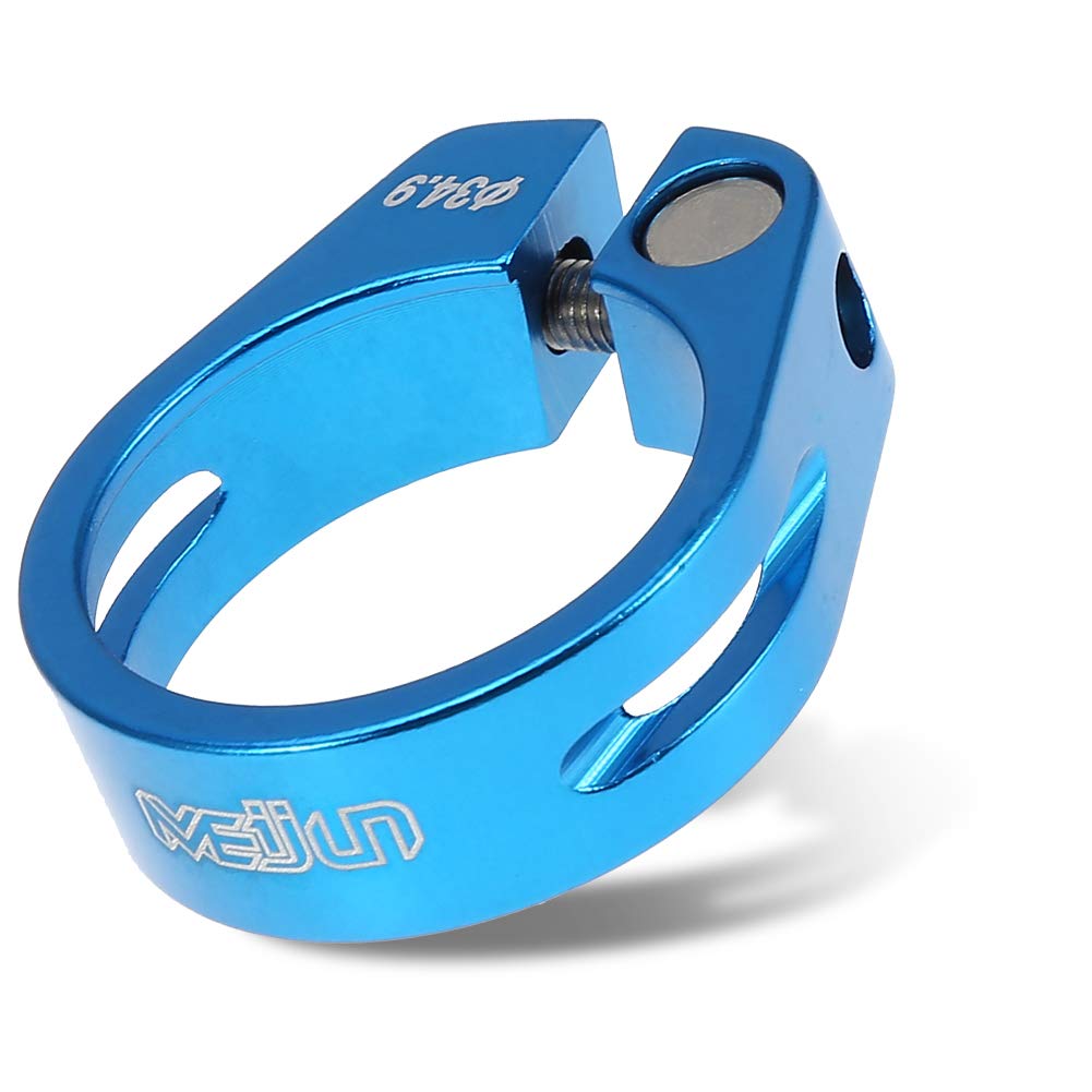 VGEBY1 Bicycle Seat Post Clamp, 34.9mm Aluminum Alloy Bike Seat Post Clip for Mountain & Road Bikes Cycling Seat Post Lock(Blue) Ride