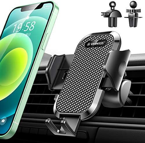安定性強化版 業界独創のクリップ2つ付き 車載ホルダー Vanmass スマホホルダー 車 スマホスタンド カー用品 ながら運転と対戦する 安定性満点 ワンタッチ自動開 片手操作 クリップ式 エアコン吹き出し口用 Iphone Samsung Sony Lg Huawei などすべてのスマホに対応