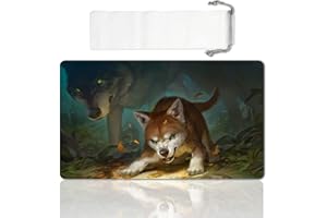 LIUYANZE Board Game TCG Playmat Table Mats Games Size 60X35 cm Mousepad Compatible for MTG CCG RPG Trading Card Game (Ferocious Pup)