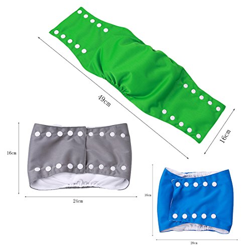 EH-LIFE 3pcs Male Dog Belly Bands,Washable Dog Diapers,Durable Comfortable Stylish Dog Wraps - Thumbnail 3