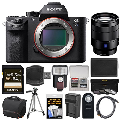 Sony-Alpha-A7S-II-4K-Wi-Fi-Digital-Camera-Body-with-T-FE-24-70mm-f4-Lens-64GB-Card-Case-Flash-Battery-Charger-Tripod-Kit
