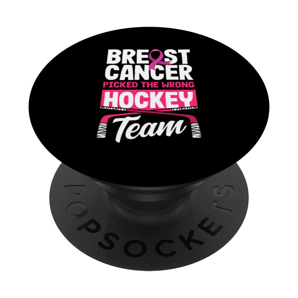 Breast Cancer Hockey Team Breast Cancer Awareness PopSockets Swappable PopGrip