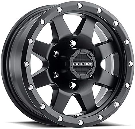 RACELINE BY ALLIED 15 x 5 Defender 935 Black Matte, Aluminum Trailer Rim 5x4.50 with Center Cap