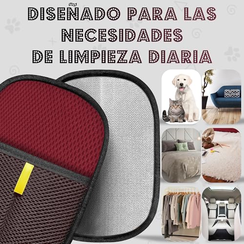 RUBALN® ️ Pet Hair Removal, Glove Hair Remover Glove + Hook Hanger Gift for Dog Cat Hairs, Pet Hair Remover, Reusable Glove, Daily Use (Red)