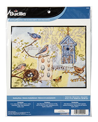 Bucilla Counted Cross Stitch Kit, 14 by 11-Inch, 49002 Nesting Story