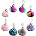 BUYITNOW Cute Rainbow Unicorn Keychain Soft Faux Fur Ball Keyring Bag Hanging Pendant, #2, One Size