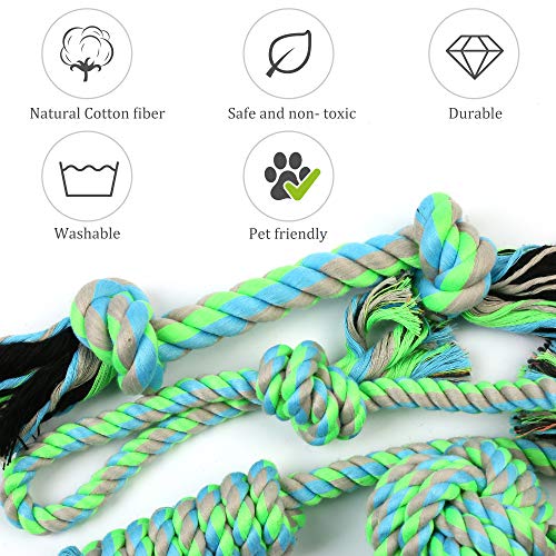 PrimePets Dog Rope Toys for Puppies Small Dogs, Pack of 6, Interactive Tug of War Dog Toys, Durable Dog Chew Toys, Tough Teething Toys Assortment