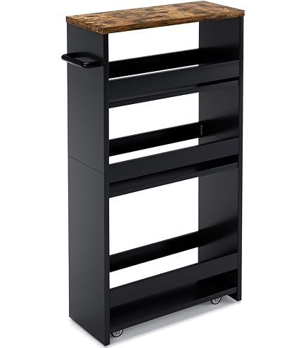 Rolling Cart with Drawers, 4-Drawer Storage Cart on Wheels with Wooden Top, Metal Utility Cart with Storage Drawers, Craft Storage Art Cart for Classroom, Office, Kitchen, Bedroom,Patent Pending
