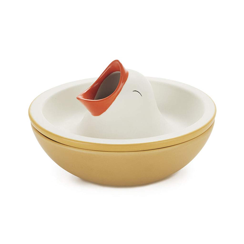 Balvi Snack tray Hungry Bird With inner compartment nut shells or bones olive Snaks bowl Ceramic 16cm
