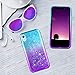 Ruky for iPhone XR Case, Colorful Quicksand Series Glitter Flowing Liquid Floating Bling Diamond Rhinestone Soft TPU Girls Women Phone Case for iPhone XR 6.1 inches (2018) (Teal Purple)