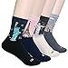KONY Women's 4 pairs Funny Famous Painting Art Printed Tourist Casual Crew Socks Size 6-9 (Famous City Painting)