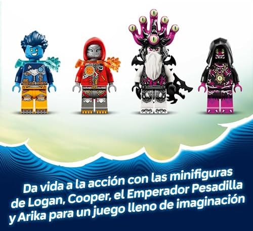 DREAMZzz 2in1 Dinossauro Jato - Figura de Dinossauro de Brinquedo Transformável Estegosauro Blindado com 4 Minifiguras e 2 Criaturas do Tesouro - Presente para Crianças 9+ Anos - 71514