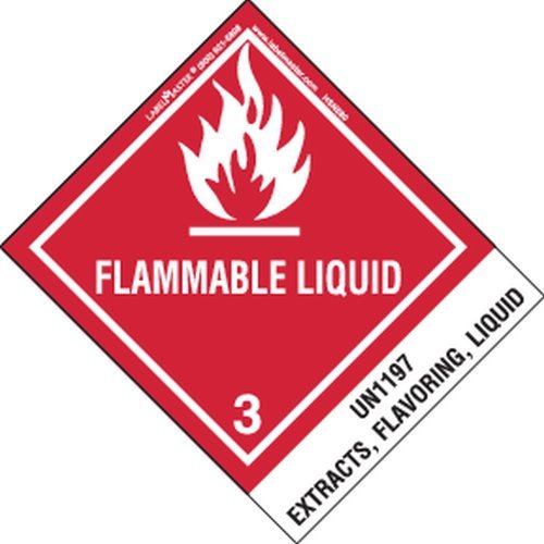 Labelmaster HSN5800 Flammable Liquid Label, UN1197 Extracts, Flavoring
