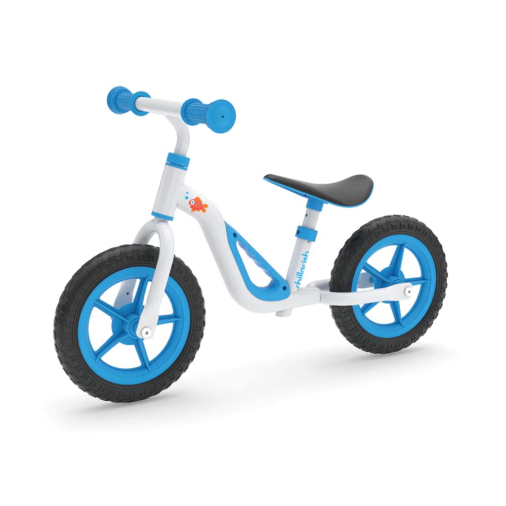 Chillafish Charlie Lightweight Toddler Balance Bike, Balance Trainer for Children 18-48 Months, Learn to Ride with 10-Inch No-Puncture Tires, Adjustable Seat and Carry Handle, Blue