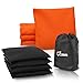 JBM Cornhole Bag (Pack of 8) Weather Resistant Cornhole Bags with Carrying Bag Included (Orange & Black, 14OZ)