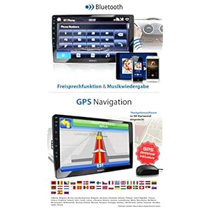 XOMAX XM-2VN1003 Autoradio con Touch Screen XXL regolabile (10" / 25 cm) I Mirrorlink I Navigazione GPS I Bluetooth I Collegamenti per microfono esterno e retrocamera I RDS I USB I 2 DIN - immagine 3