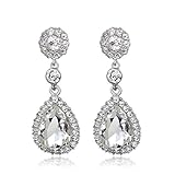 OMTBEL STOOLY Women Pear Shape Crystal Earrings Dangle Teardrop Rhinestone Earring