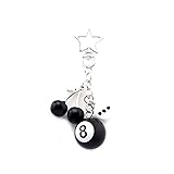 SORGERLY 8 Ball Black Cherry Keychain - Cute Star