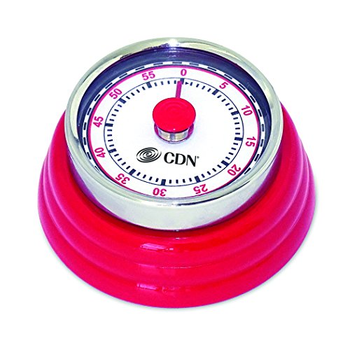 CDN Compact 60-Minute Mechanical Timer, Red