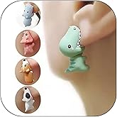 Cute Animal Bite Earrings for Women 3D Clay Animal Dinosaur Earrings Funny Animal Cartoon Biting Ears Stud Earrings Jewelry Gifts Cute Funny Stuff