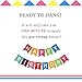 Silvima Ready to Hang Happy Birthday Banner Bunting | Pre-Strung Multiple Color Bday Sign, Colorful Party Decoration