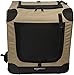 Amazon Basics Portable Folding Soft Cat, Dog Travel Crate Kennel, X-Small (16 x 16 x 21 Inches), Tan