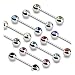 Surgical Steel Barbell/Nipple Bar with Double Front Facing Gem (Sold Individually)
