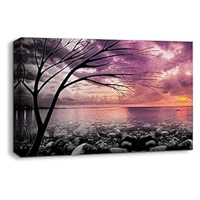 Canvas Wall Art Abstract Cloud Tree Colorful Painting Artwork for Home Prints Framed - 12x18 inches