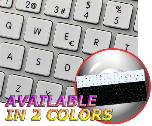 MAC NS SPANISH NON-TRANSPARENT KEYBOARD STICKERS WHITE BACKGROUND FOR DESKTOP, LAPTOP AND NOTEBOOK