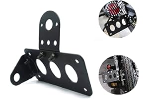 WANLIAN Side Mount License Plate Bracket, Horizontal Vertical Side Mount License Plate Bracket, Motorcycle Side License Tail Light Relocator(Without lights)