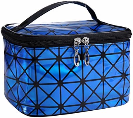 JUDISS Foldable Make Up Cosmetics Storage Box Container Bag Dresser Cosmetic Organizer Blue M