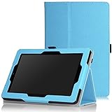MoKo Case for Fire HD 7 2014 - Slim Folding Cover with Auto Wake / Sleep for Amazon Kindle Fire HD 7 Inch 4th Generation Tablet (Not Fits HD 7 2015), Light BLUE