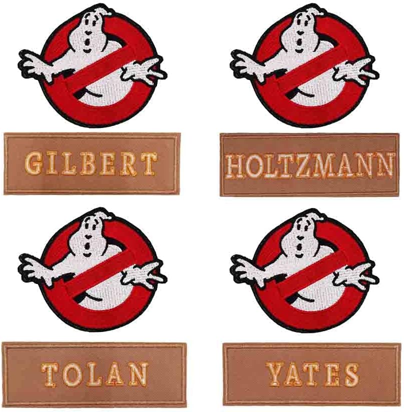 Mixed Media - Halloween Ghost Costume Embroidered Iron On Patches Gilbert Holtzmann Tolan Yates Name Tags