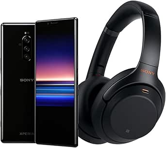 Sony Xperia 1 with Alexa Hands-Free - Unlocked Smartphone - 128GB - Black and WH1000XM3 Wireless Noise Cancelling Heaphones bundle