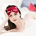 Drizzle Cat Eye Mask Natural Silk Sleep Mask Cute Smooth and Soft Eye Covers for Sleeping (Red)