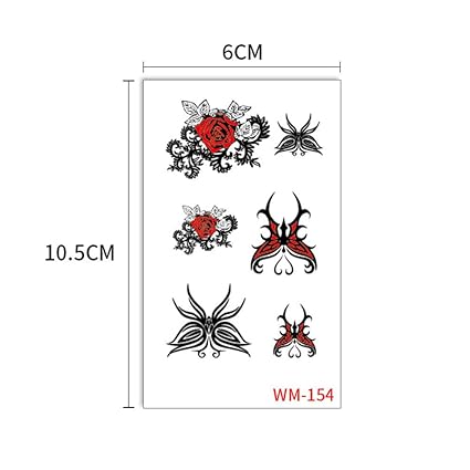 Handaxian 10pcs Autocollant De Tatouage Papillon Plaie Noire