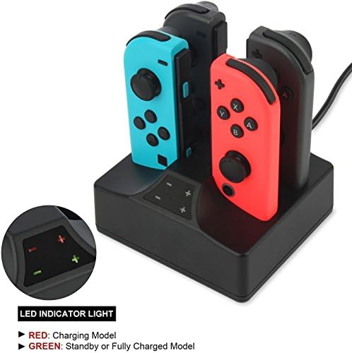 VSEER Charging Station Dock Charger Dock Stand with LED for Joncon Controllers