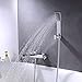 GAPPO Modern Brass Single Handle Wall Mounted Waterfall Bath Filler Tub Faucets With Handheld Shower