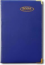 PaulStore 2026 Diary Pocket Small Week To View with Metal Edge Blue view 1