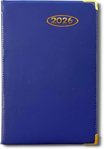 PaulStore 2026 Diary Pocket Small Week To View with Metal Edge Blue