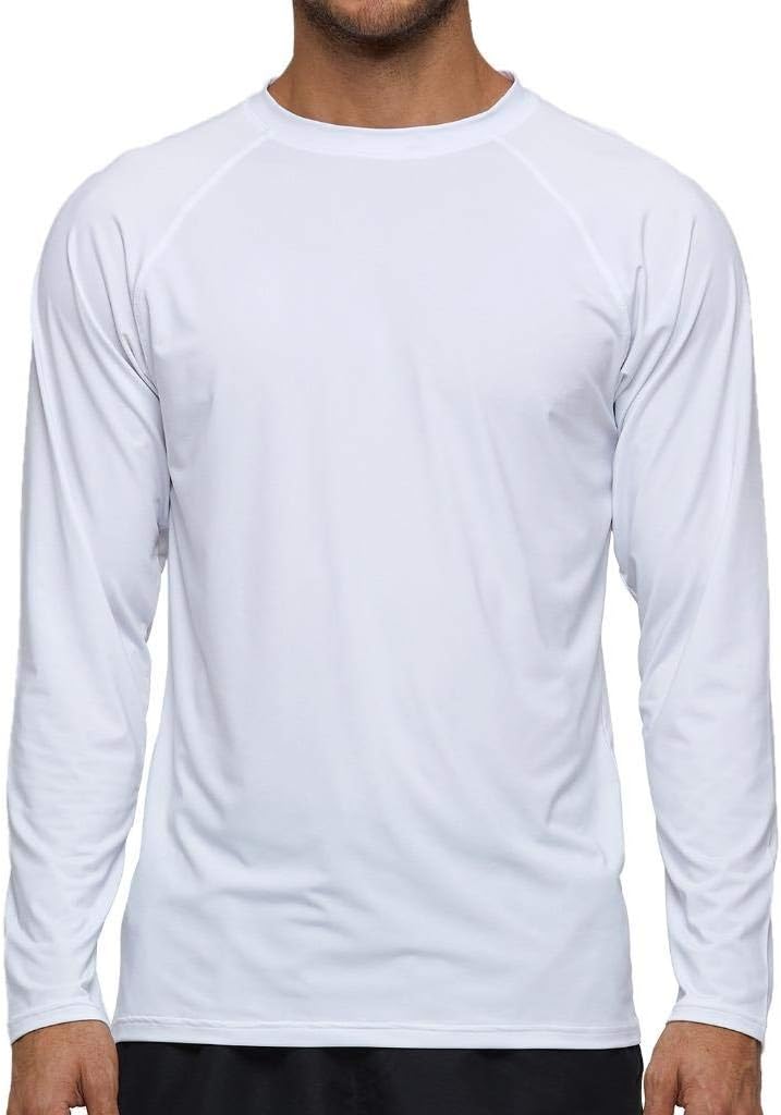 Arcweg Rashguard Men Long Sleeves Diving UV Protection UPF 50+ Elastic Rash Vest Loose Fit Top Swimming Quick Drying Surfing Pool T-Shirt Sports Top Rashie